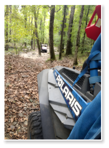 A picture of a sxs on the buckhorn trails
