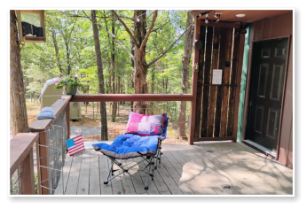 The deck coming off one of our cabins