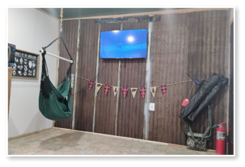 The living area in one of our cabins