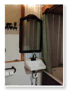 A bathroom in one of our cabins