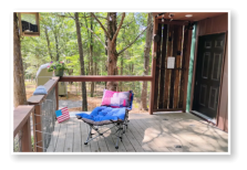 The deck coming off one of our cabins